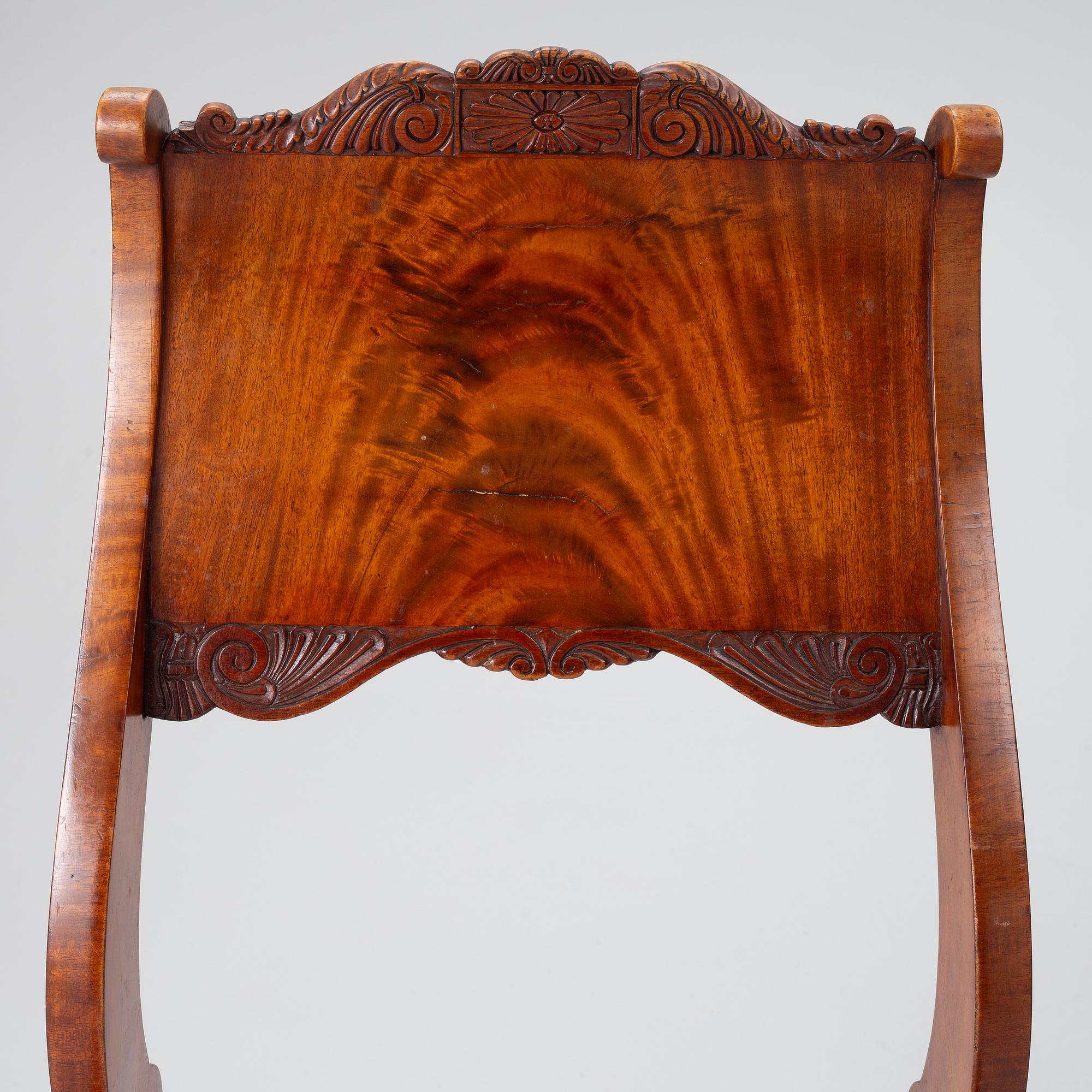 Chairs, 6, Russia/Baltic region, first half of the 19th century, Empire.