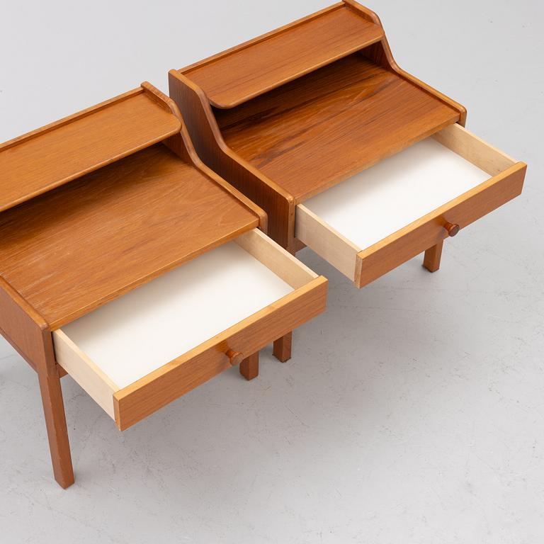 Bedside tables, a pair, second half of the 20th century.