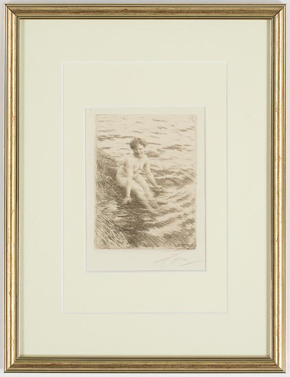 ANDERS ZORN, etsning, signerad, i plåten signerad och daterad 1911.