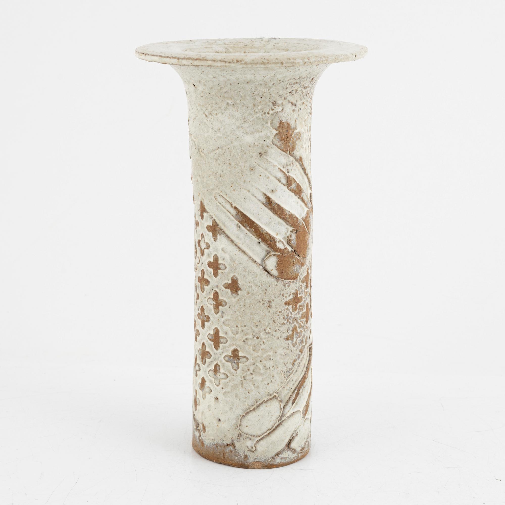 Lisa Larson, a unique stoneware vase, dated 1989.