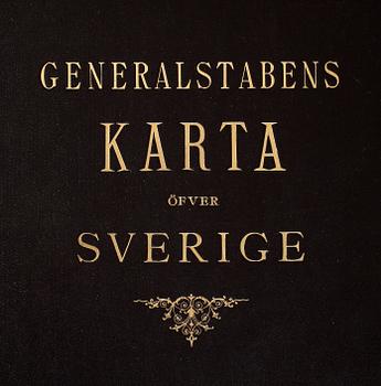 KARTBOK, "Generalstabens karta öfver Sverige", utgiven av generalstabens litografiska anstalt, 1800-talets slut.