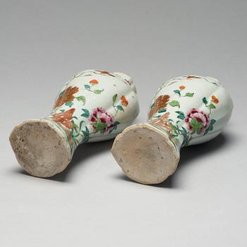 A pair of famille rose vases, Qing dynasty, Qianlong (1736-95).