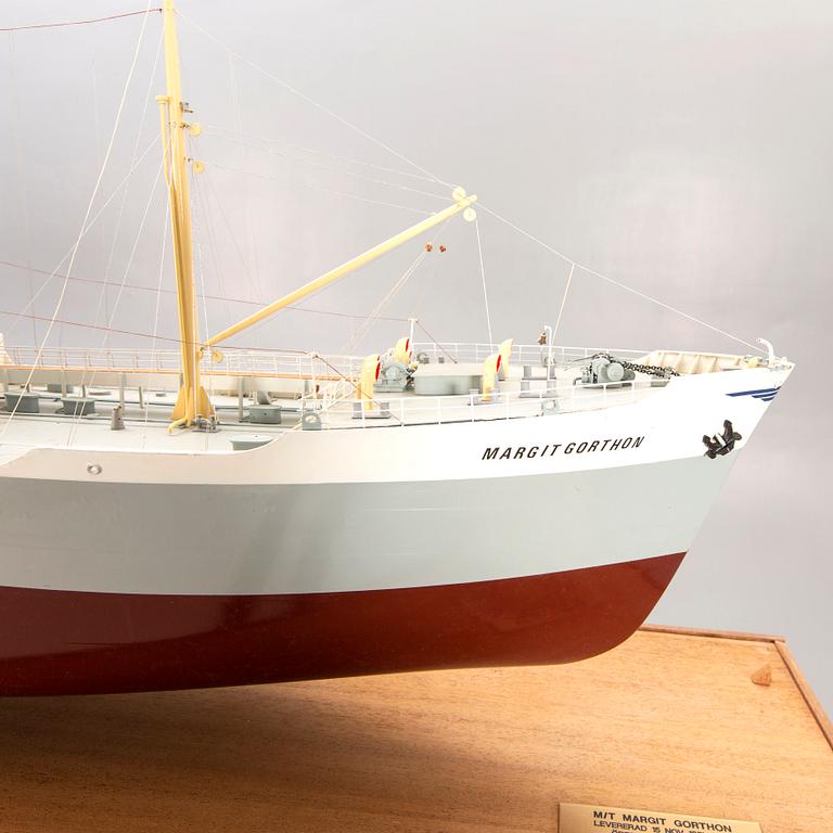 A ship model, M/T Margit Gorthon, launched 1951.