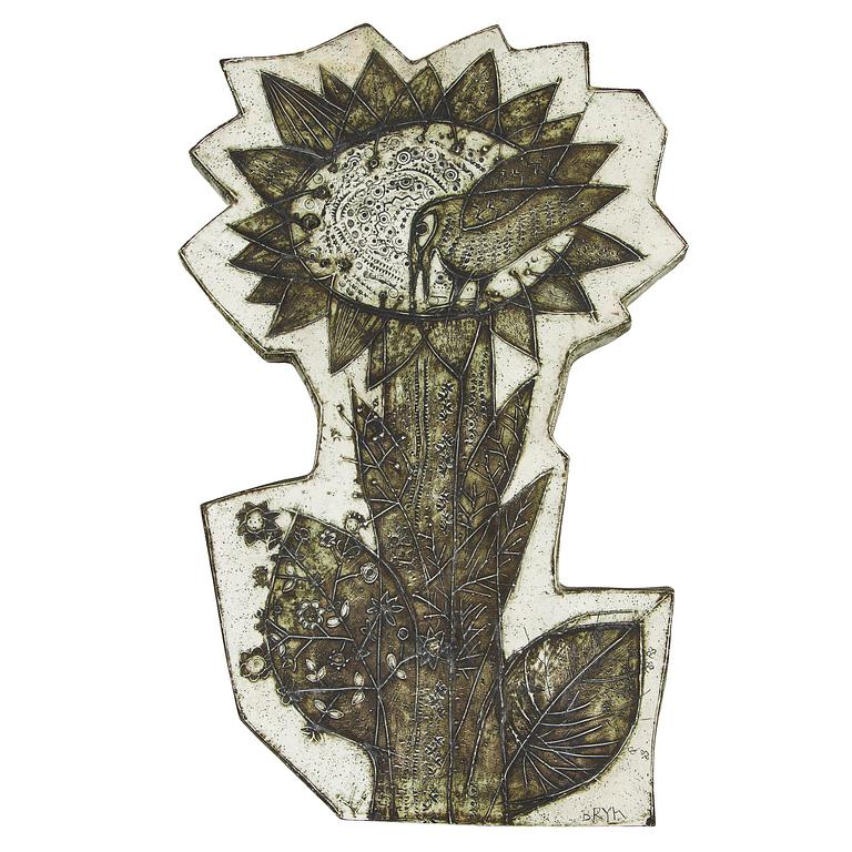 Rut Bryk, a stoneware wall relief, signed BRYK.