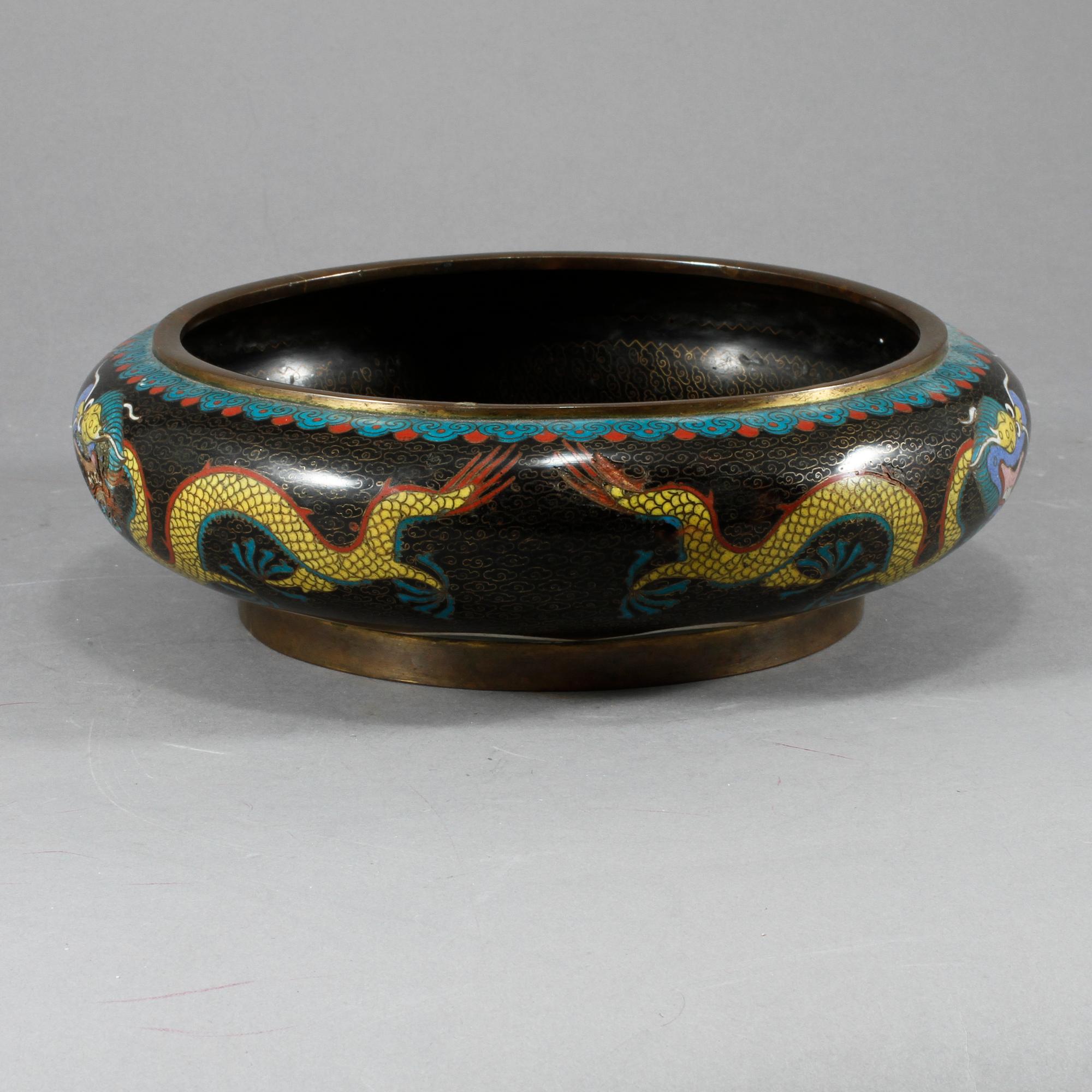 SKÅL, cloissonné, omkring 1900.