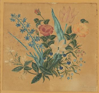 Unknown artist, early 19th century, Flowers, a pair.