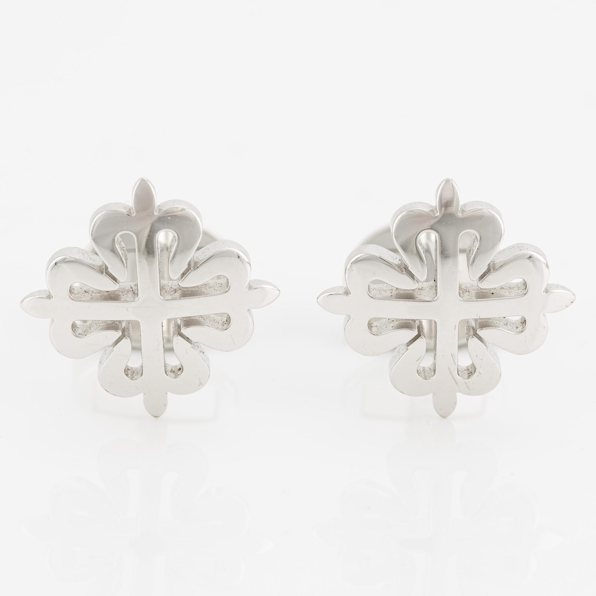 Patek Philippe, Cufflinks, Calatrava Cross, 18K White Gold.