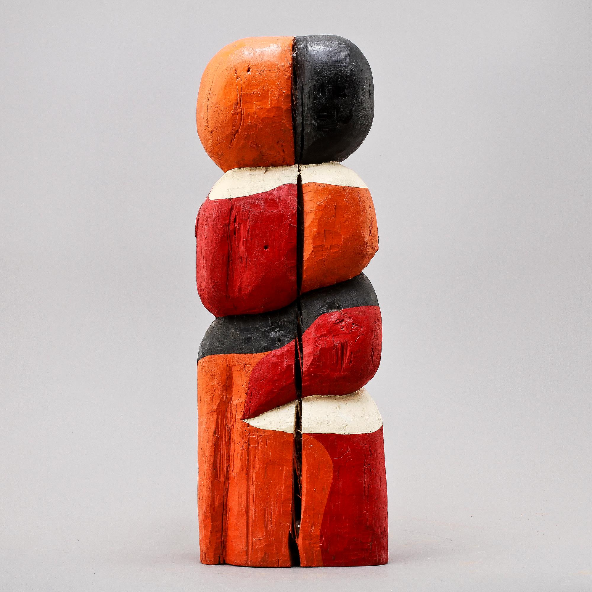 LARS DROUGGE, skulptur, trä, sign, dat -68.