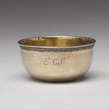 A Swedish 18th century parcel-gilt tumbler, mark of Bernt Johan Eschenburg, Enköping 1767.