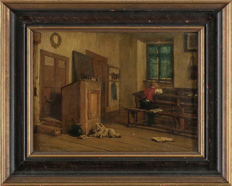 OKÄND KONSTNÄR, olja på duk, bär signatur, 1800-tal.