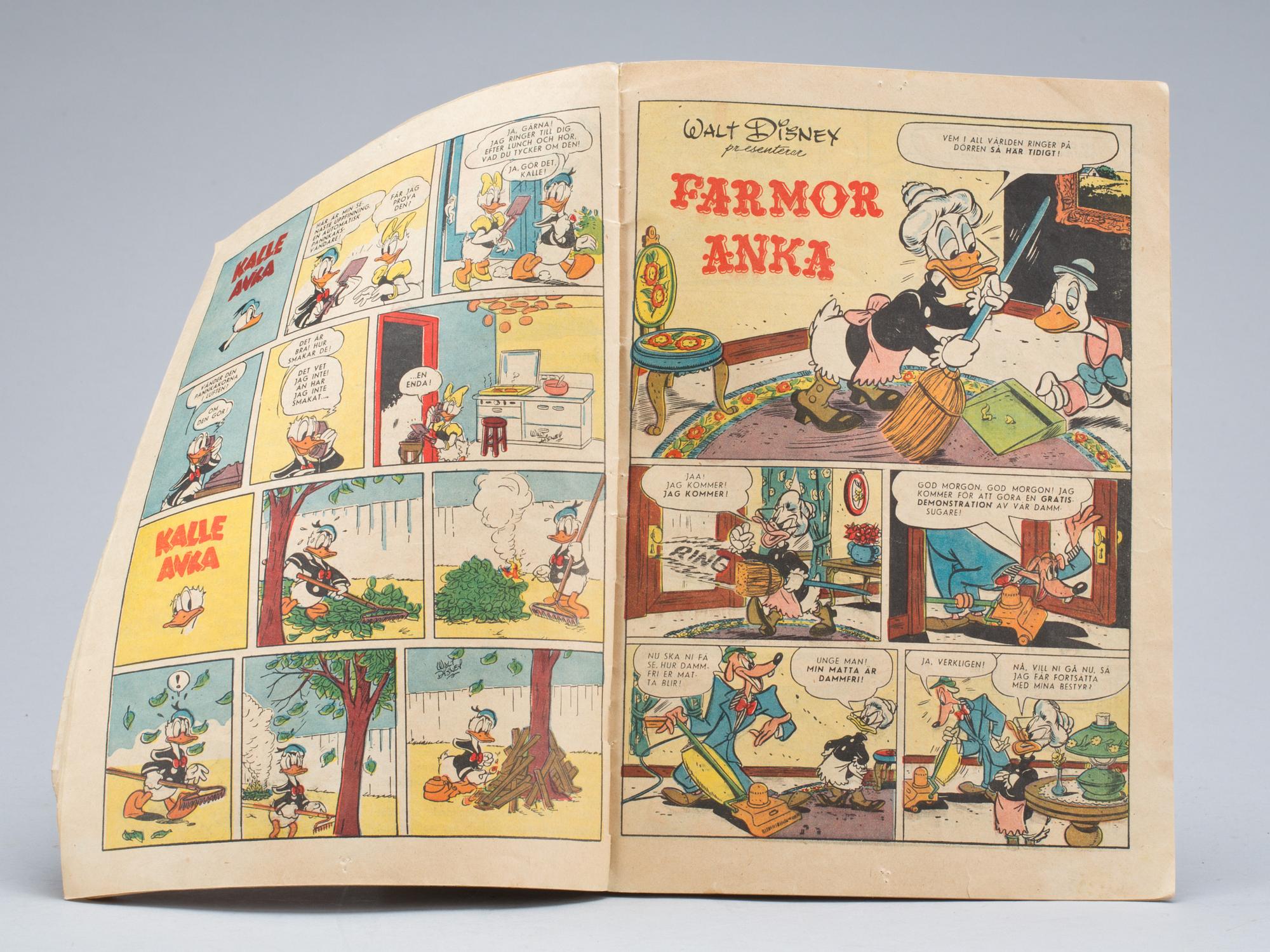 SERIETIDNINGAR, Kalle Anka & Co, 1951-1970 samt Walt Disney's serier, 45+16 st. Kvartettspel medföljer.