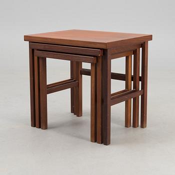 A 1960s 'Triplex' nesting table for Keravan Puusepäntehdas, Stockmann, Finland.