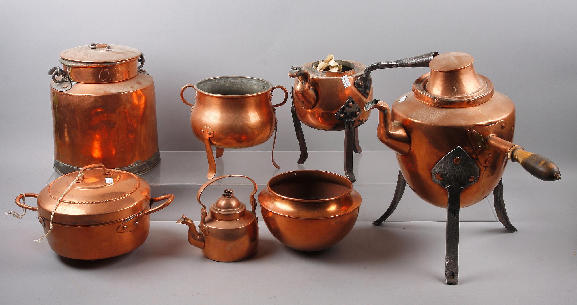 PARTI KOPPAR, 7 delar, 1800/1900-tal.