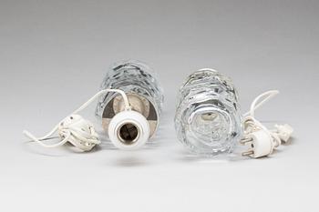 BORDSLAMPOR, glas, Reijmyre. 1960-tal.
