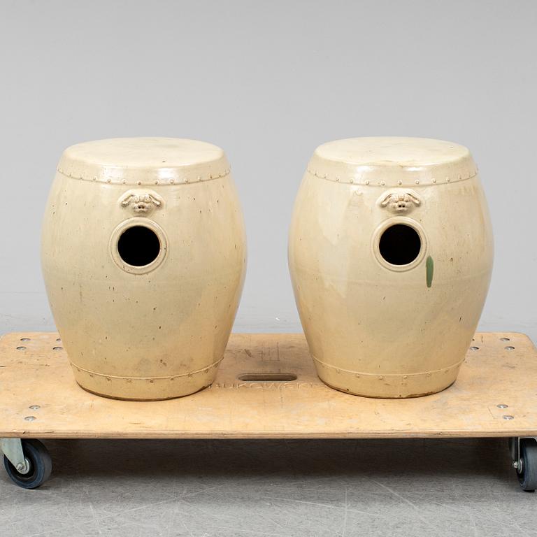 A pair of Chinese ceramic garden seat, 20th century.