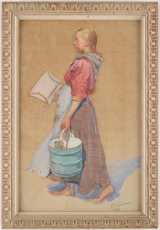 Carl Larsson, "Flickan med ämbar" (The girl with a bucket).