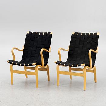 Bruno Mathsson, fåtöljer, ett par, "Eva", Firma Karl Mathsson och Bruno Mathsson International.