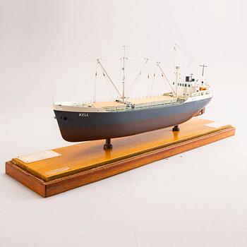 A ship model, M/S Kell, launched 1948.