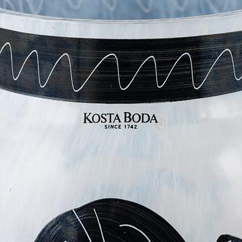 Ulrica Hydman-Vallien, pokalglas, 5 st, samt vas, glas, "Caramba", Kosta Boda.