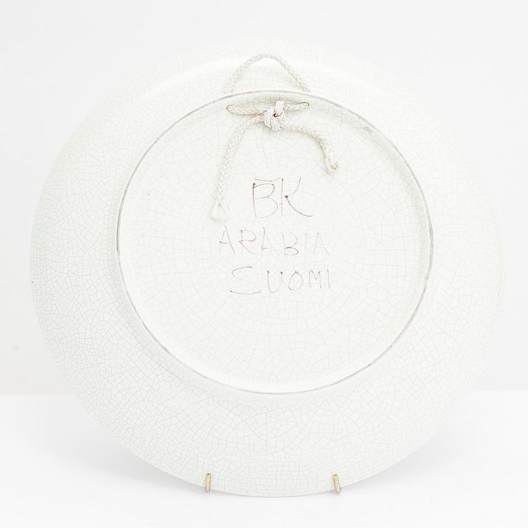 Birger Kaipiainen, tallrik, keramik, signerad BK Arabia Suomi.