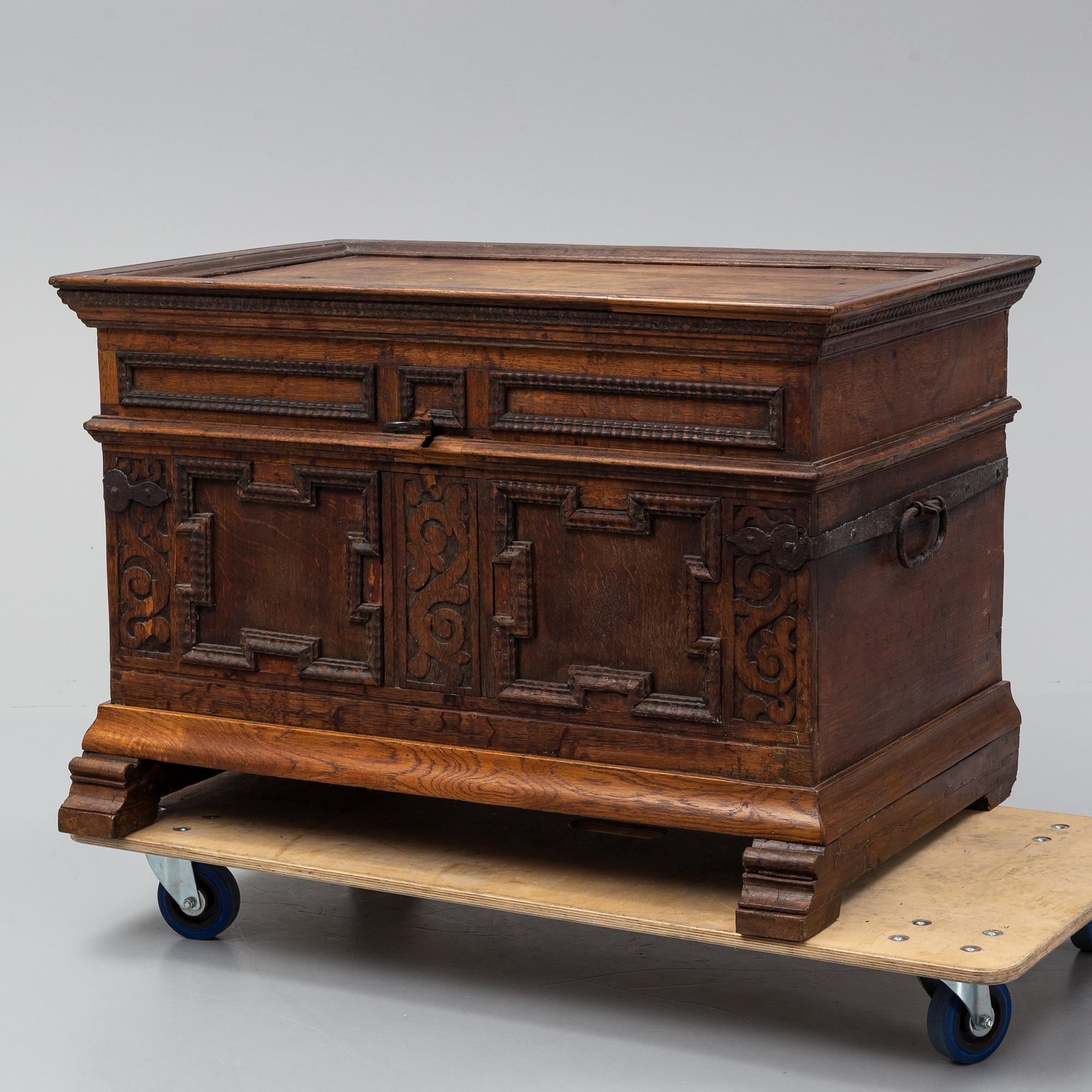 A 1700's oak chest.