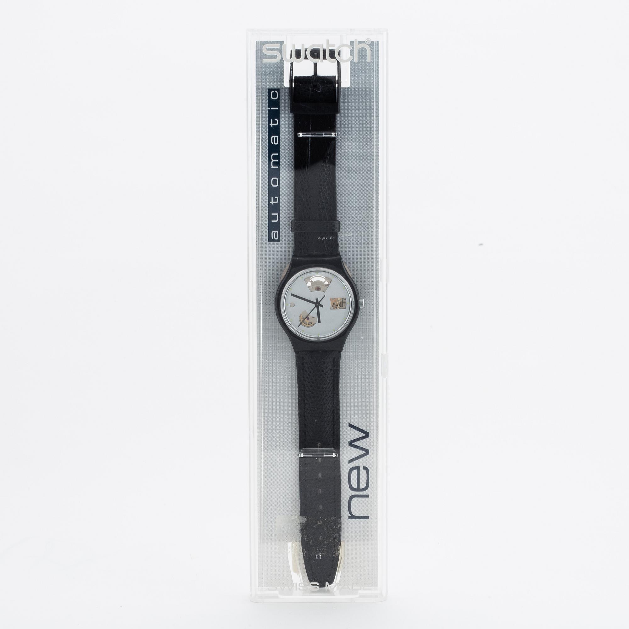 Swatch, Automatic, Black motion, wristwatch, 34 mm.