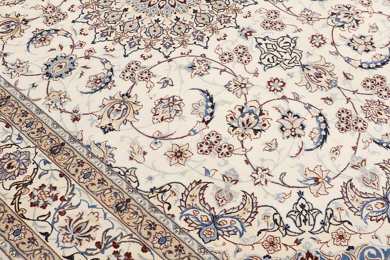 A carpet, Nain part silk so called 9 LAA, ca 368 x 259 cm.