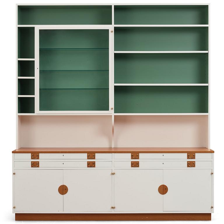 Josef Frank, a bookcase, a special edition of model nr 2255 with a showcase cabinet, Svenskt Tenn, Sweden 1960-1970s.