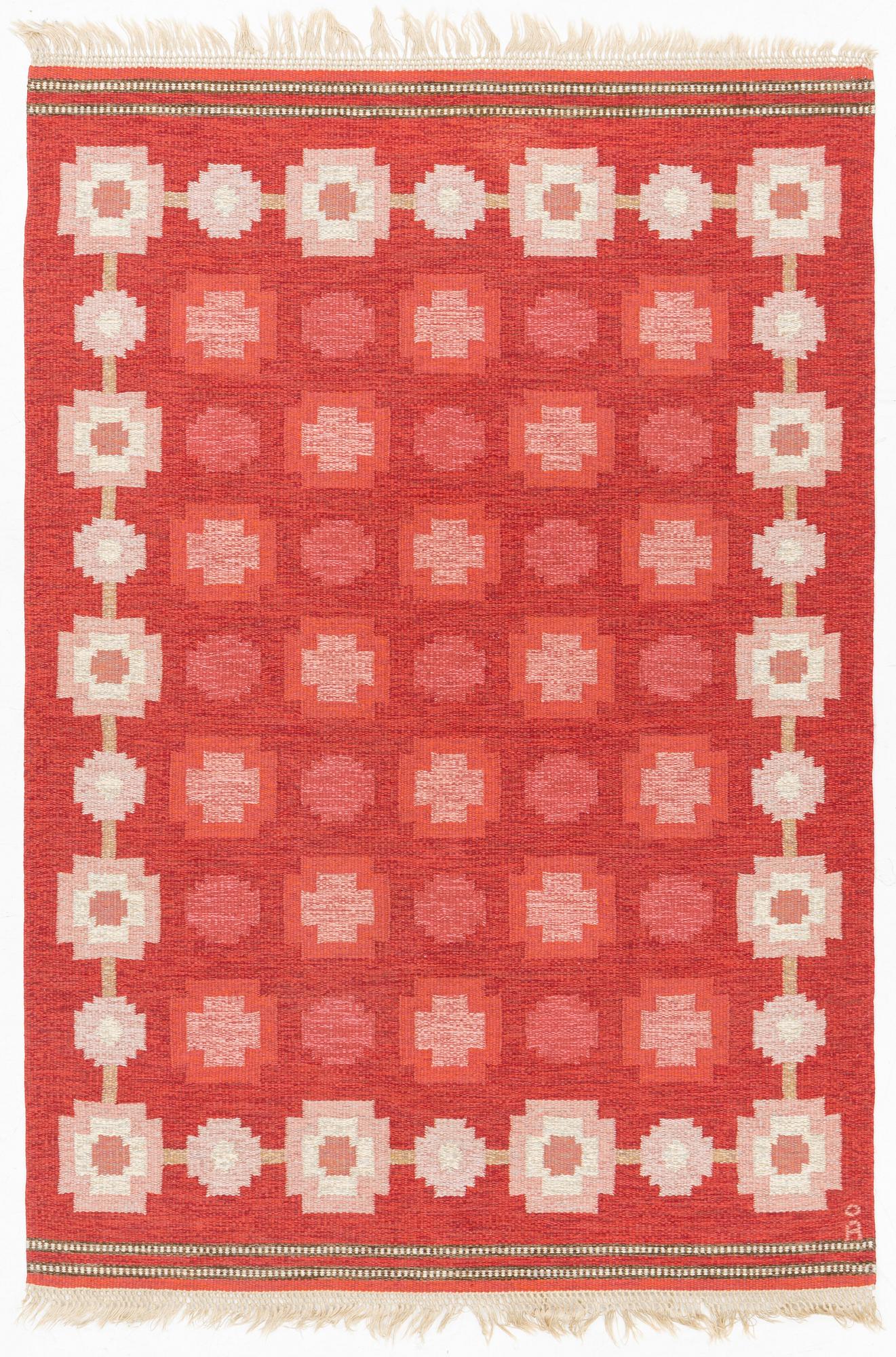 Anna-Johanna Ångström, a flat weave carpet, signed Å, ca 240 x 166 cm.