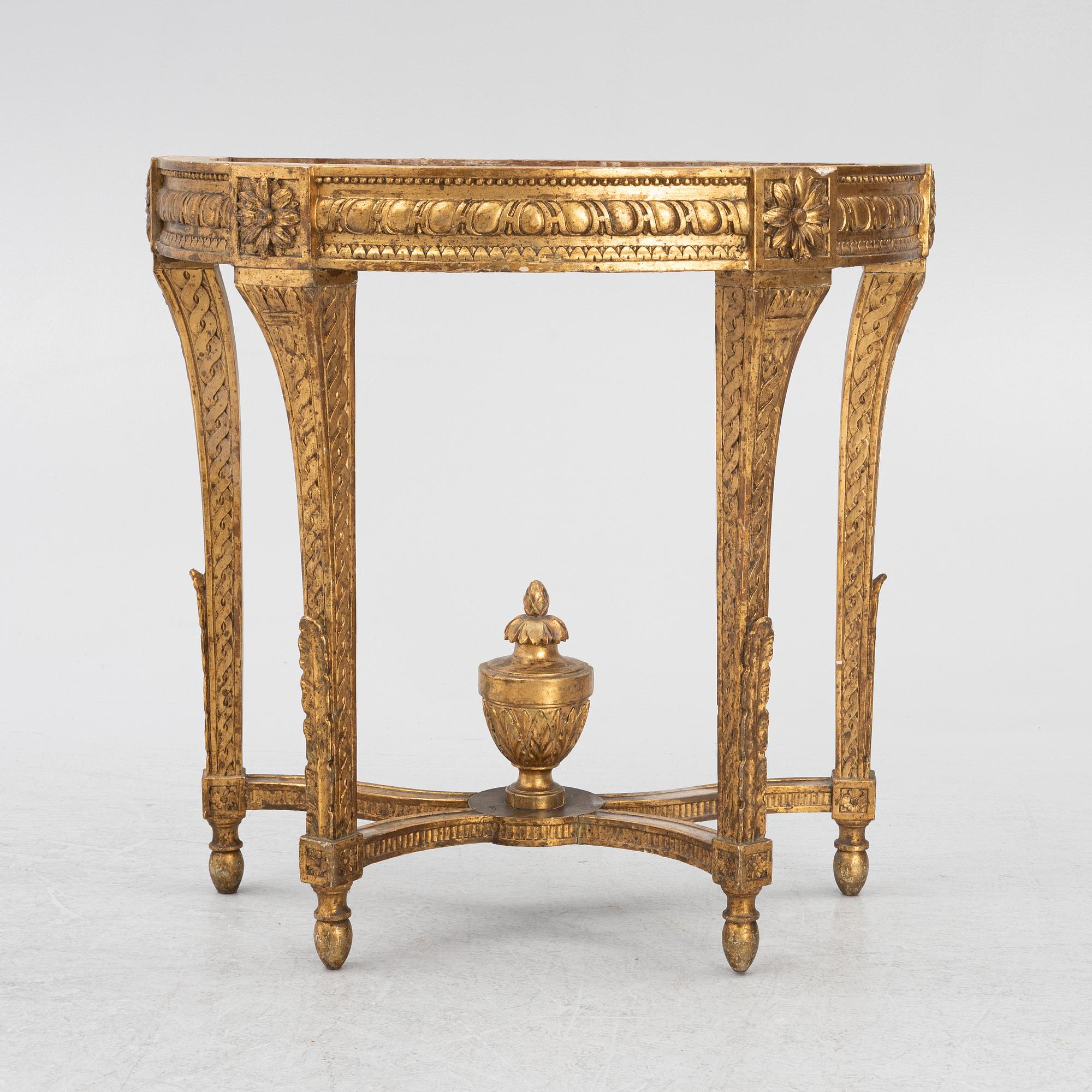 Konsolbord, Stockholmsarbete, sent 1700-tal, Gustavianskt.