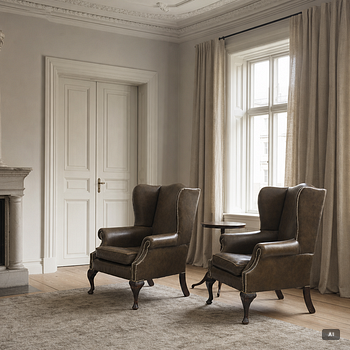 A pair of armchairs, late 20th century.