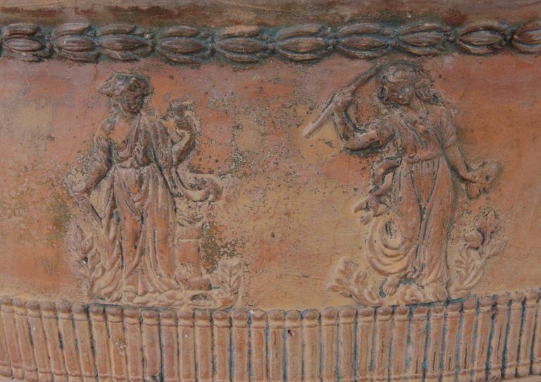 PUDDINGFORM. Lergods, monogrammärkt -63(1800-tal.).