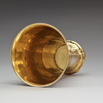 A Swedish 18th century parcel-gilt beaker, marks of Jakob Lampa, Stockholm 1769.