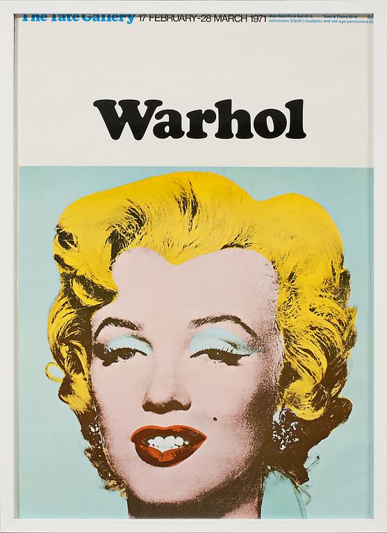 ANDY WARHOL, utställningsaffisch, "Warhol", The Tate Gallery, 1971.