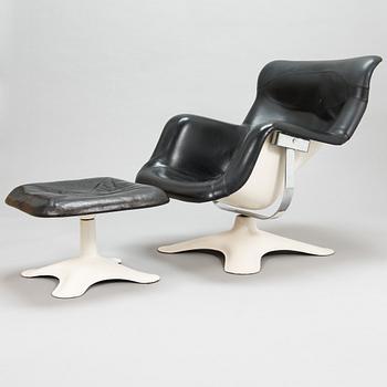 Yrjö Kukkapuro,  A late 1960's 'Carousel' armchair and ottoman for Haimi Finland.