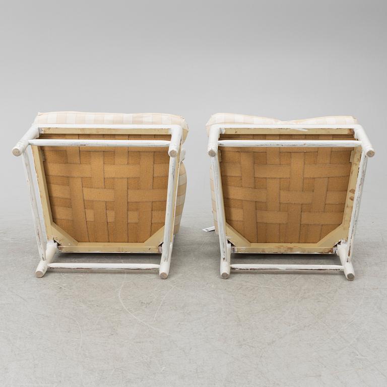 Armchairs a pair, Gustavian style, so-called Gripsholm chairs, 20th century.