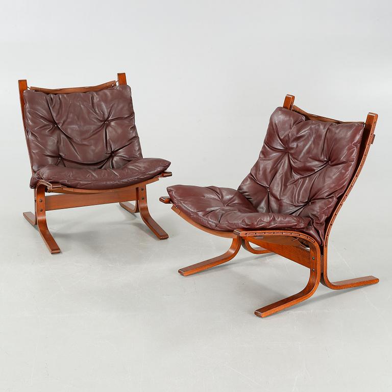 A pair of lounge chair på Ingmar Relling, model "Siesta", Westnofa, from the latter half of the 20th century.