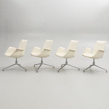 Preben Fabricius & Jørgen Kastholm, Stolar, 4 st, ”Tulip 6727”, Walter Knoll, 1900-tal.