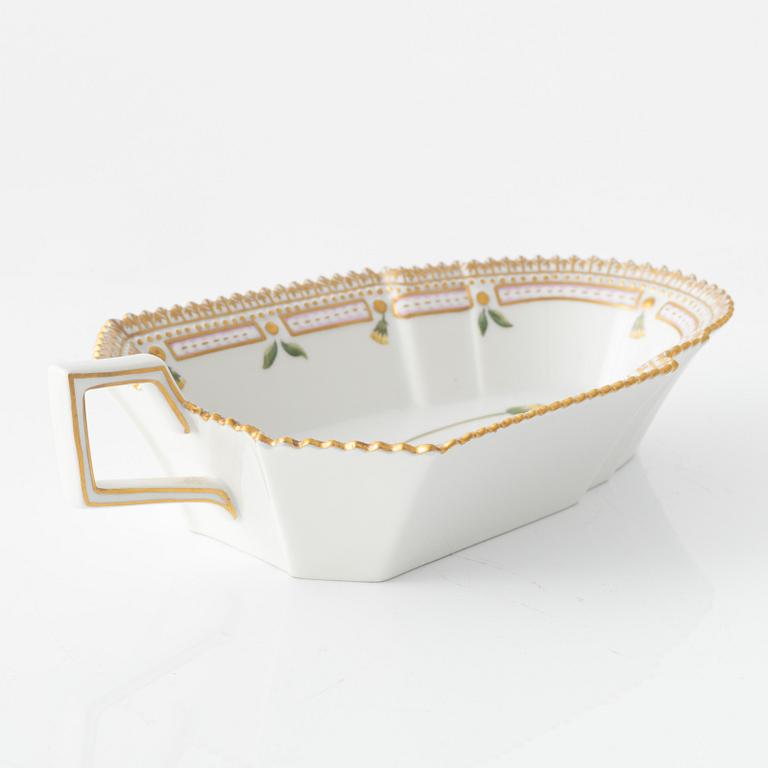 A 'Flora Danica' porcelain sauce bowl, Royal Copenhagen, Denmark, 1956.