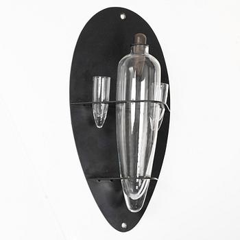 Matz Borgström, & Jhoan Camitz, vodka shelf with a decanter and two glasses, executed in 1991 in fewer than 10 examples.