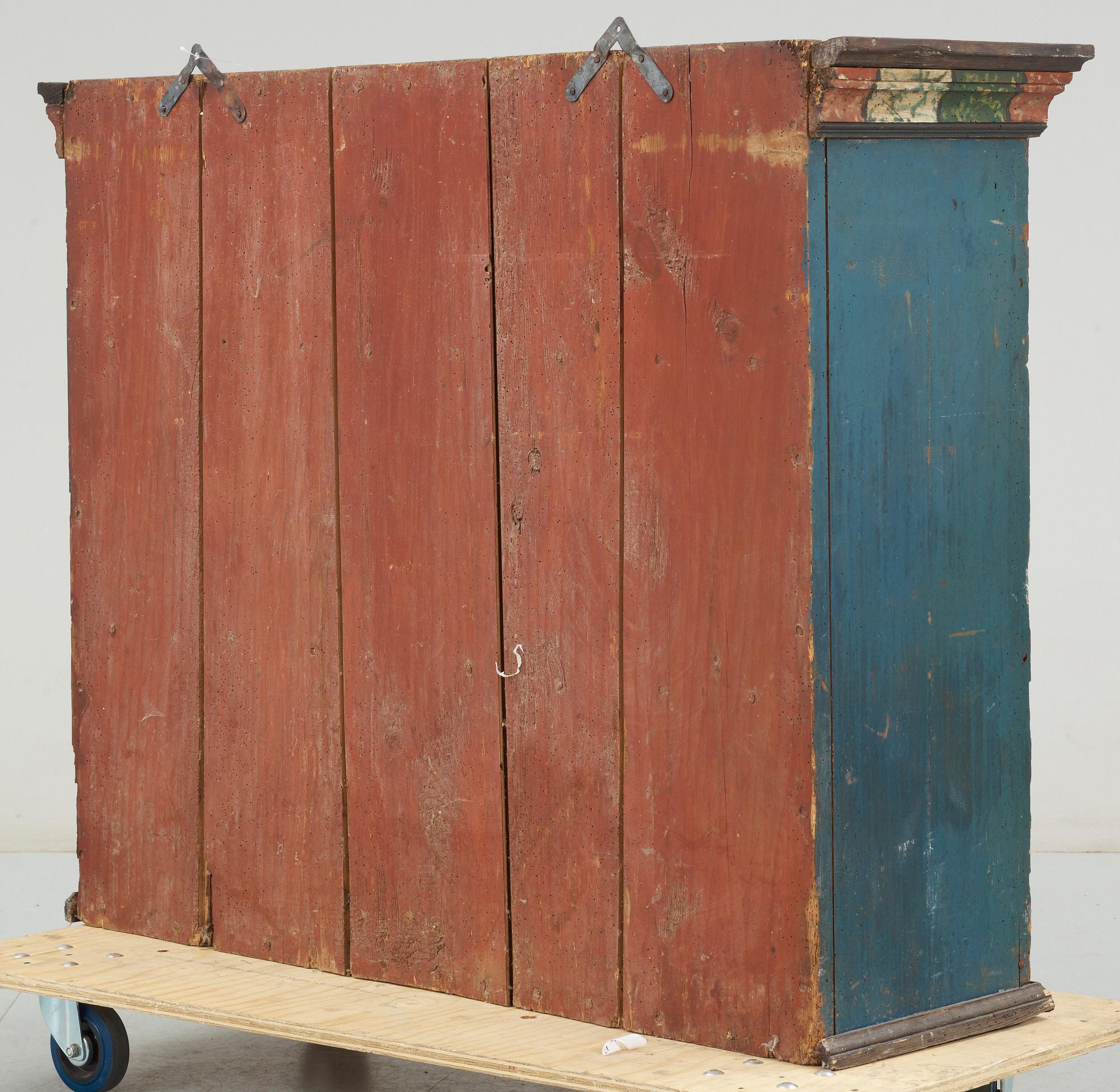 SKÅPÖVERDEL/HÄNGSKÅP, allmoge, dat 1843.