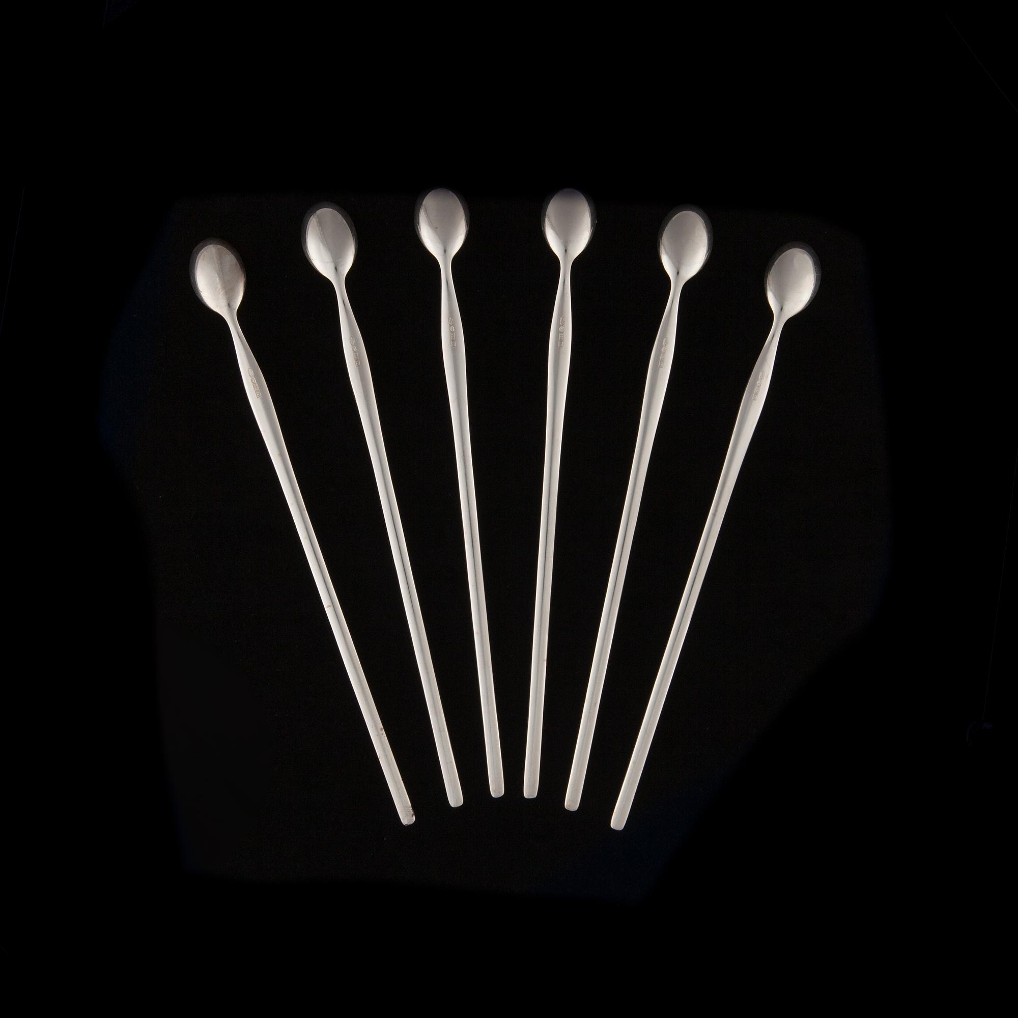 COCKTAILSKEDAR, 6 st, sterling silver, "Tapio", Tapio Wirkkala 1973. Vikt 160,3 g.