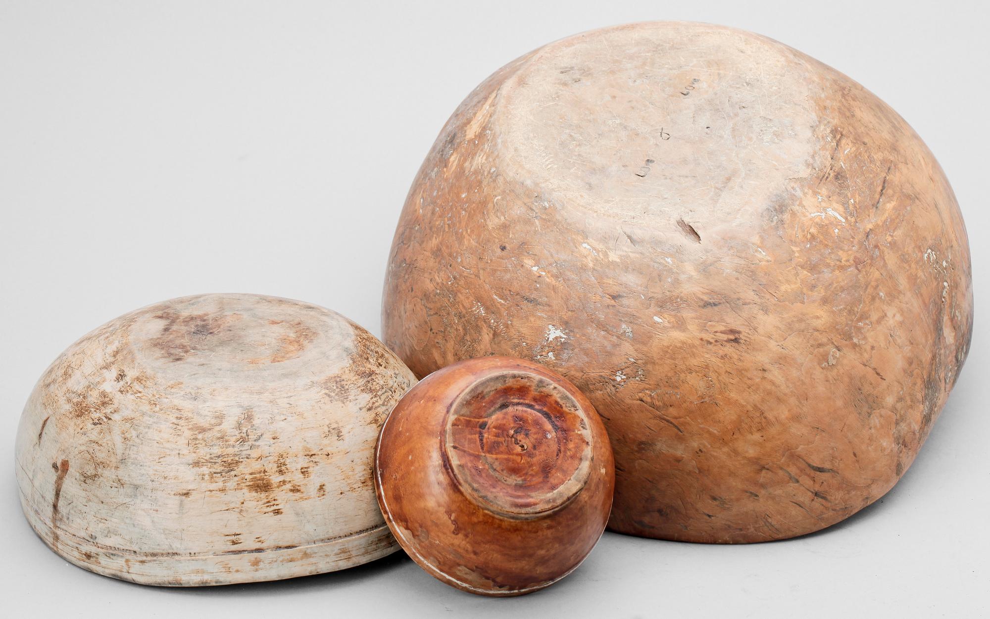 TRÄVRILAR, 3 st, allmoge, Jämtland.