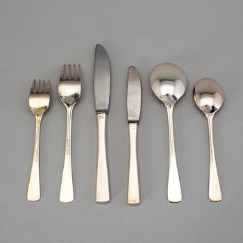 a set of silver cutlery with 72 parts "Sten Sture" by Eric Löfman MGAB 1970. W 3100 g.