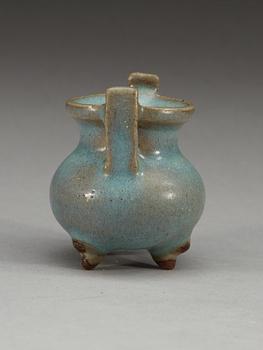 A Chün glazed tripod censer, Song dynasty.