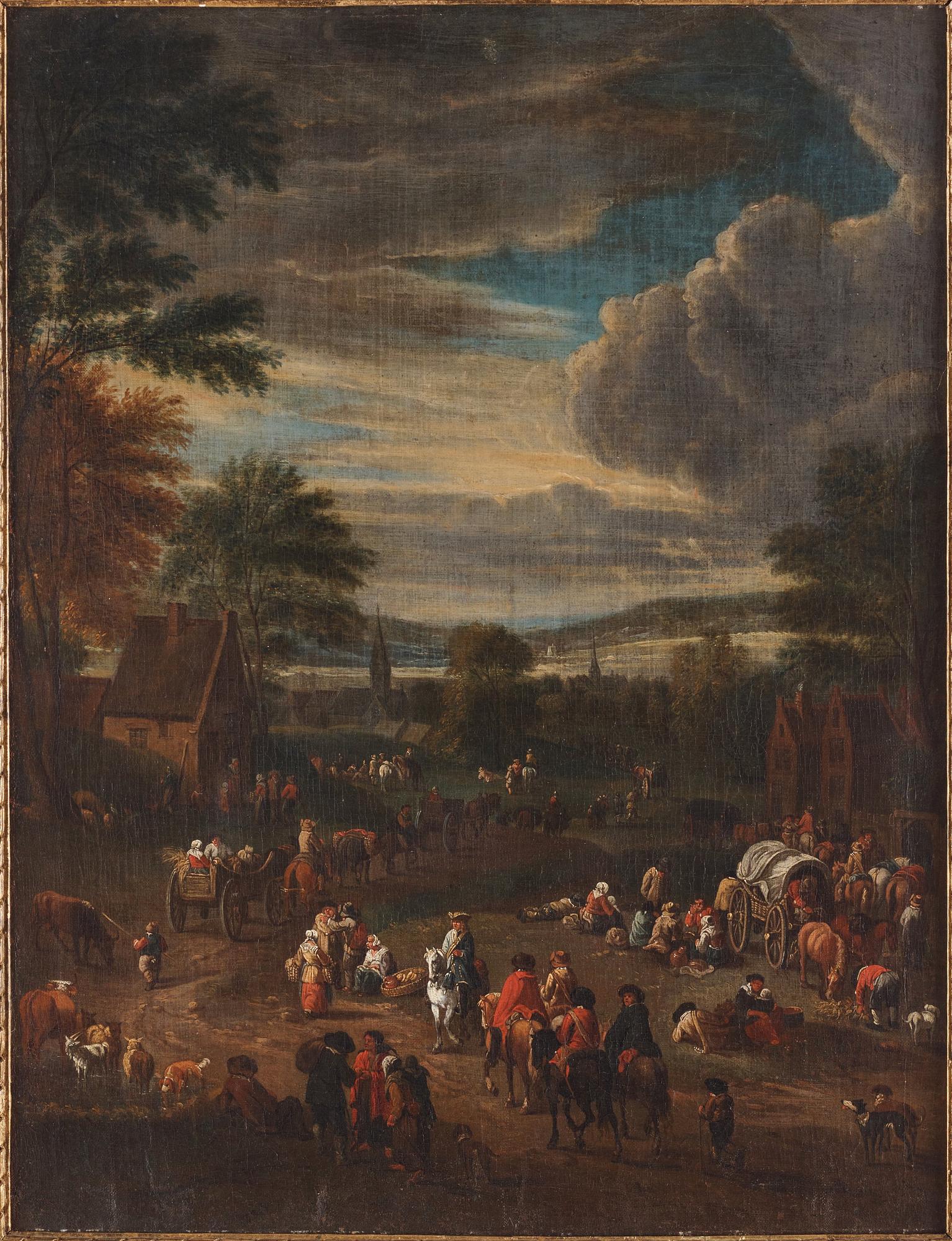 Adriaen Boudewyns & Peeter Bout, Landskap med rastande sällskap, ett par.