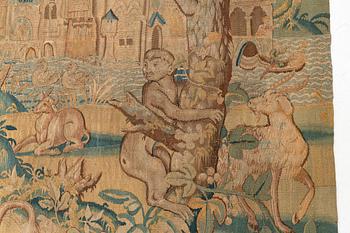 A Flemish 'Game park' tapestry, probably Audenarde, c. 331 x 177 cm, mid 16th century.