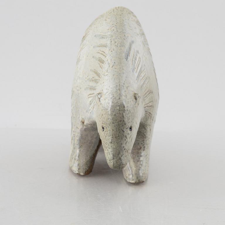 Lisa Larson, figurin, stengods, "Isbjörn", ur serien "Stora Zoo", Gustavsberg.