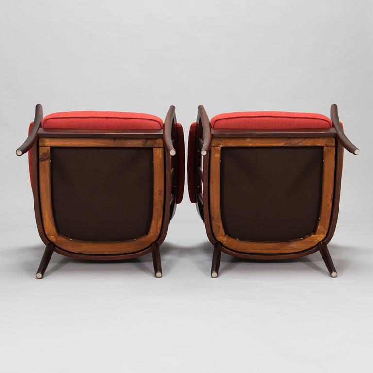 A pair of Swedish 'Andorra' easy chairs, Bröderna Andersson, Ekenässjön AB, latter half of the 20th century.