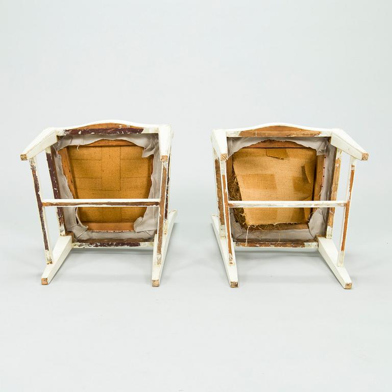 Stolar, 6 st, gustavianska, stockholmsarbete, sent 1700-tal.